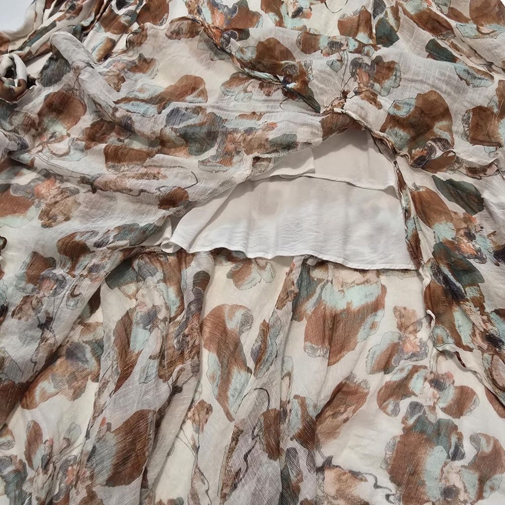 Tanya Taylor Floral Blaire Dress Wrap Short sleeves V-neck Size 2 - Picture 4 of 11